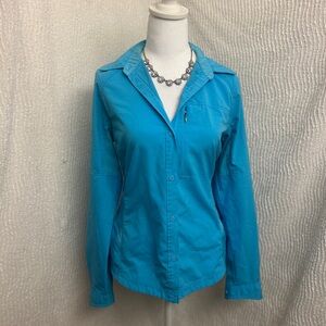 Columbia Blue Button Down Outdoor Hiking Shirt Women’s M Lightweight